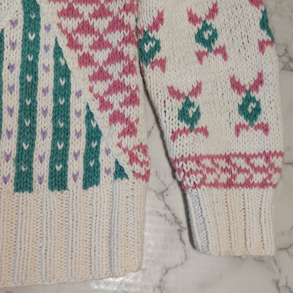 Vintage Marshall Fields Cotton Patchwork Sweater,… - image 5